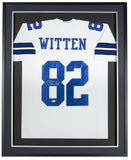 Jason Witten Signed Framed 36x42 Custom White Football Jersey BAS
