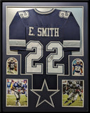 FRAMED DALLAS COWBOYS EMMITT SMITH AUTOGRAPHED SIGNED JERSEY JSA COA