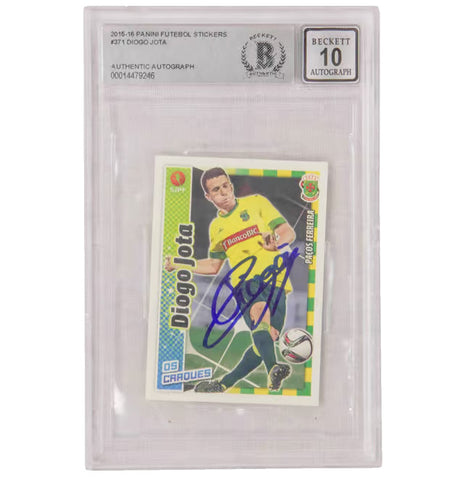 Diogo Jota Signed 2015-16 Panini Futebol Sticker #371 - BGS 10 Autograph