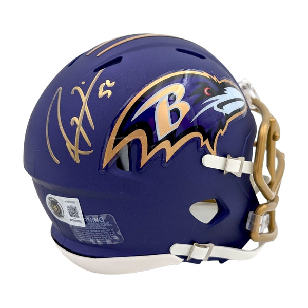 Ray Lewis Signed Baltimore Ravens OFA 26 #1 Mini Football Helmet - Beckett