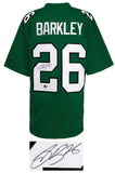 Saquon Barkley (EAGLES) Signed Light Green Custom Football Jersey -(BECKETT COA)