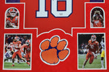 SUEDE FRAMED CLEMSON TIGERS TREVOR LAWRENCE AUTOGRAPHED JERSEY FANATICS HOLO