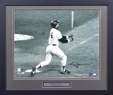 REGGIE JACKSON AUTOGRAPHED NEW YORK YANKEES 16x20 FRAMED PHOTO COA