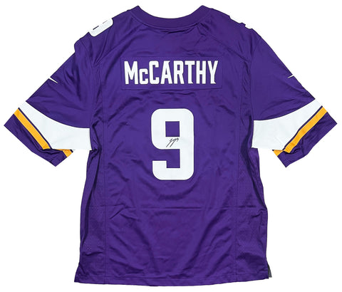 J.J. McCarthy Minnesota Vikings Signed Purple Nike Game Jersey BAS Beckett