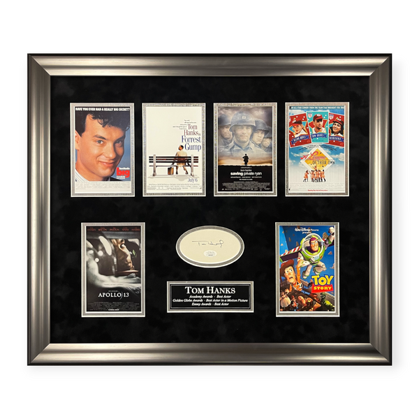 Tom Hanks Signed Autographed Cut Movie Collage Framed To 23x27 JSA COA
