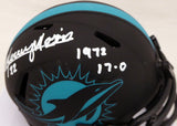 MERCURY MORRIS AUTO DOLPHINS ECLIPSE BLACK MINI HELMET 1972 17-0 BECKETT 194067