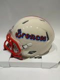 Jonah Elliss Autographed Denver Broncos Retro Mini Helmet "Go Broncos!" BAS COA