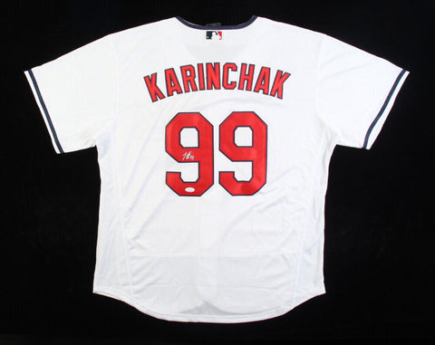 James Karinchak Signed Cleveland Indians Jersey (JSA COA) Relief Pitcher