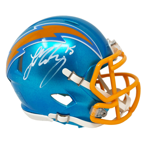 Ladd McConkey Los Angeles Chargers Signed Riddell Flash Mini Helmet BAS