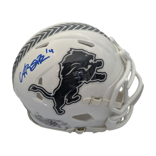 Amon-Ra St. Brown Autographed 2024 Salute To Service Riddell Mini Helmet