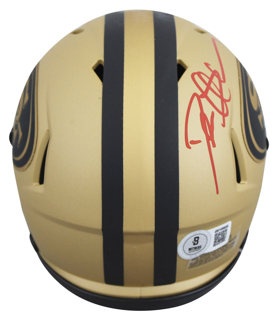 49ers Deion Sanders Authentic Signed Rave Speed Mini Helmet BAS Witnes ...