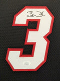 FRAMED IN SUEDE MIAMI HEAT DWYANE WADE AUTOGRAPHED SIGNED JERSEY JSA COA