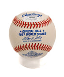 Livan Hernandez Autographed Official 1997 World Series Baseball JSA COA