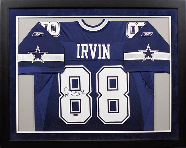MICHAEL IRVIN AUTOGRAPHED DALLAS COWBOYS #88 REEBOK FRAMED JERSEY JSA