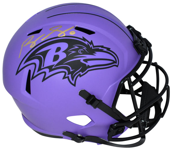 ROQUAN SMITH SIGNED BALTIMORE RAVENS RAVE FULL SIZE SPEED HELMET BECKETT