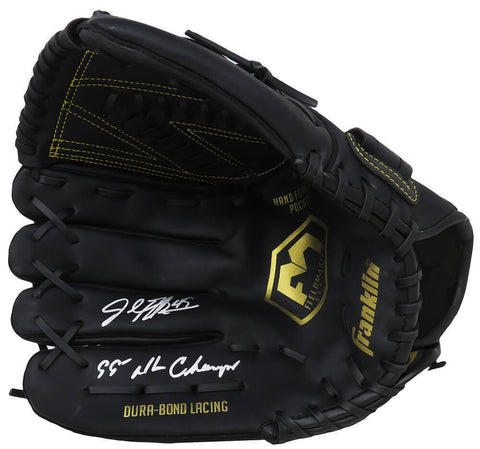 John Rocker Signed Franklin Black Baseball Lefty Glove w/99 NL Champs - (SS COA)