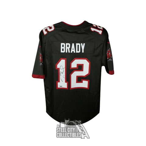 Tom Brady Autograph Tampa Bay Buccaneers Black Nike Football Jersey Fanatics LOA