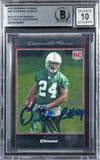 Jets Darrelle Revis Signed 2007 Bowman Chrome #BC10 RC Card Auto 10! BAS Slabbed