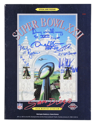 Washington (5) Rypien, Williams, Green, Clark, Manley Signed SB XXII Program BAS