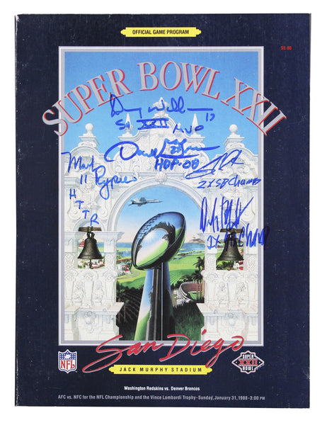 Washington (5) Rypien, Williams, Green, Clark, Manley Signed SB XXII Program BAS