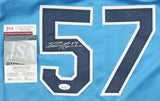 Drew Rasmussen Signed Tampa Bay Rays Jersey (JSA COA) Ex Brewers Pitcher