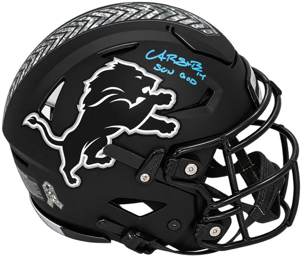 AMON-RA ST BROWN SIGNED DETROIT LIONS SALUTE TO SERVICE 5 SPEEDFLEX HELMET BAS
