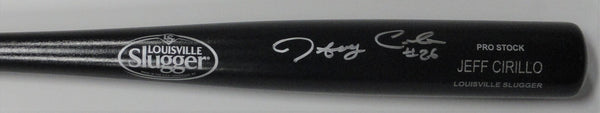 Brewers JEFF CIRILLO Signed Louisville Slugger Name Engraved Black Bat AUTO JSA