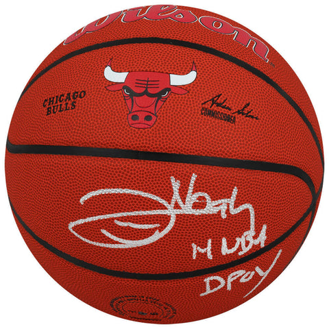 Joakim Noah Signed Wilson Chicago Bulls Logo NBA Basketball w/14 DPOY (SS COA)