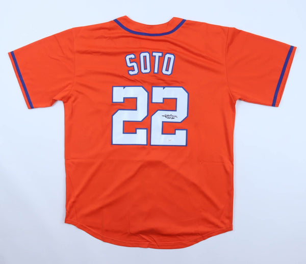 Juan Soto Signed New York Mets Orange Throwback Jersey (Beckett) N.Y. Outfielder