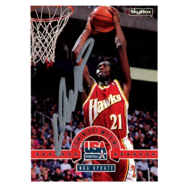 Dominique Wilkins Autographed 1994 SkyBox #34 Trading Card Beckett 54134
