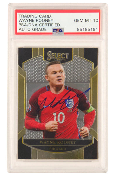 Wayne Rooney Signed 2016-17 Panini Select Soccer #17 - PSA 10 Autograph