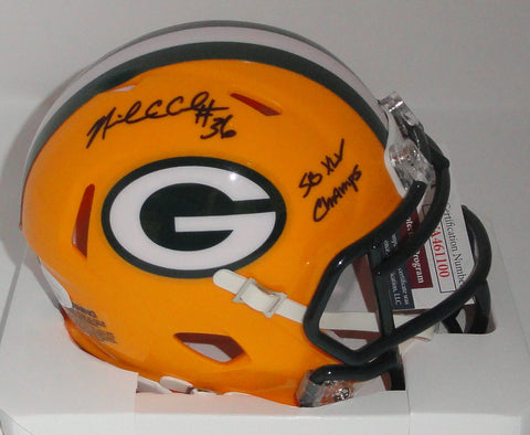 Packers NICK COLLINS Signed Riddell Speed Mini Helmet AUTO w/ SB XLV Champ - JSA