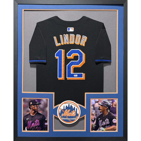 Francisco Lindor Autographed Signed Framed New York Mets Jersey BECKETT
