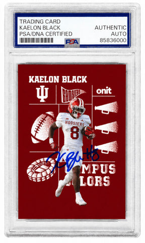 Kaelon Black Signed Indiana 2025 Onit Hoosiers Campus Football Card #CC-7 -(PSA)