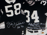 Ham Lambert Russell Steelers Signed 16x20 B&W HOF & Captain -JSA W Auth *W