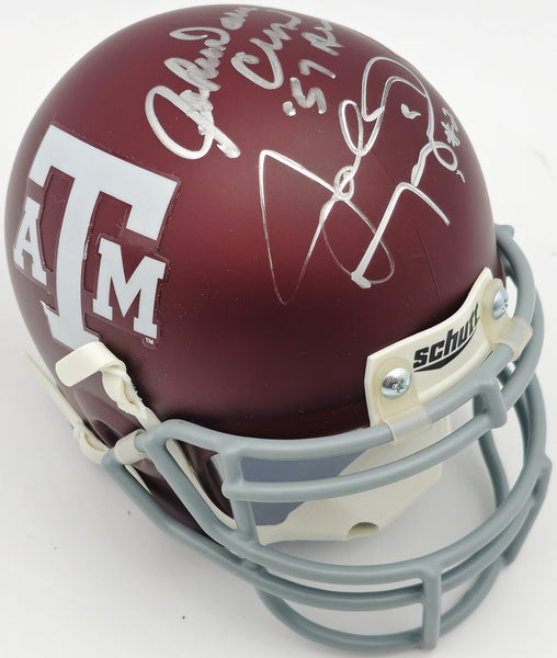 John David Crow & Johnny Manziel Autographed Texas A&M Mini Helmet PSA/DNA