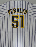 Brewers FREDDY PERALTA Signed Custom Replica Pinstripe Jersey AUTO - JSA