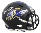 Ravens Ozzie Newsome "HOF 99" Authentic Signed Speed Mini Helmet BAS Witnessed