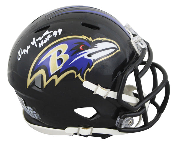 Ravens Ozzie Newsome "HOF 99" Authentic Signed Speed Mini Helmet BAS Witnessed