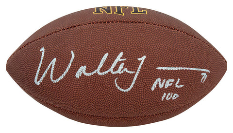 Walter Jones Signed Wilson Super Grip Full Size NFL Football w/NFL 100 -(SS COA)