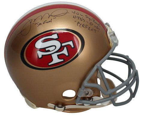 Joe Montana Autographed "Joe Cool" Stat Authentic Helmet Steiner LE 16