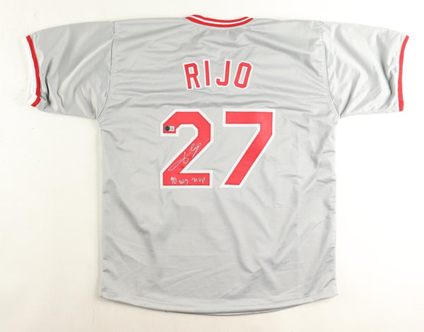 Jose Rijo Signed Cincinnati Reds Gray Road Jersey Inscribed "90 WS MVP"(Beckett)