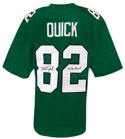Mike Quick Signed Green T/B Custom Football Jersey w/5x Pro Bowl -(SCHWARTZ COA)
