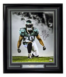 Brian Dawkins Signed Framed Philadelphia Eagles 16x20 Gray Smoke Photo BAS