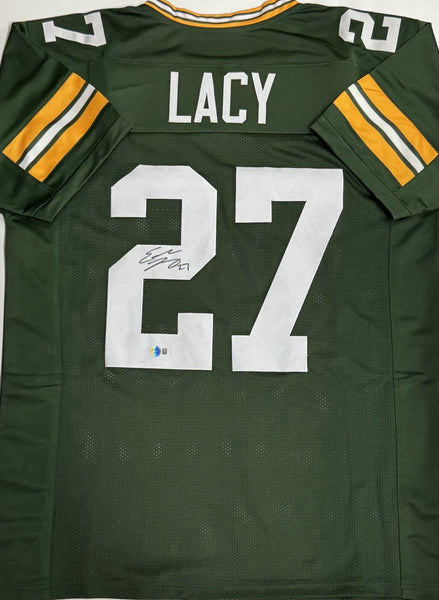 EDDIE LACY Signed Replica Green Jersey - Green Bay Packers - BAS