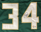 Giannis Antetokounmpo Milwaukee Signed Green Basketball Jersey BAS ITP