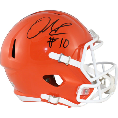 Quinshon Judkins Autographed Cleveland Browns F/S Helmet Beckett Witness 53115