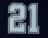 Ezekiel Elliott Signed Dallas Cowboys NFL Pro Cut XL Navy Blue Jersey