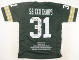 Green Bay Super Bowl XXXI #31 Jersey Signed by 5 Packers Starters (JSA) See List