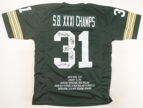 Green Bay Super Bowl XXXI #31 Jersey Signed by 5 Packers Starters (JSA) See List